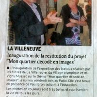 Dauphiné Libéré du 27 juin 2001 | Projet : "Mon quartier décodé en images"